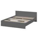 Недорогая двуспальная кровать "Денвер" 160x200 Графит серый-lavemebel