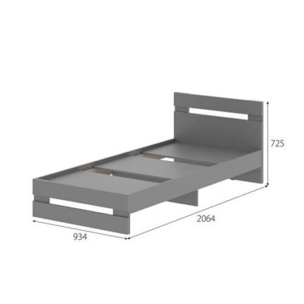 Размеры односпальной кровати МС "Энни" 90x200 Графит-lavemebel